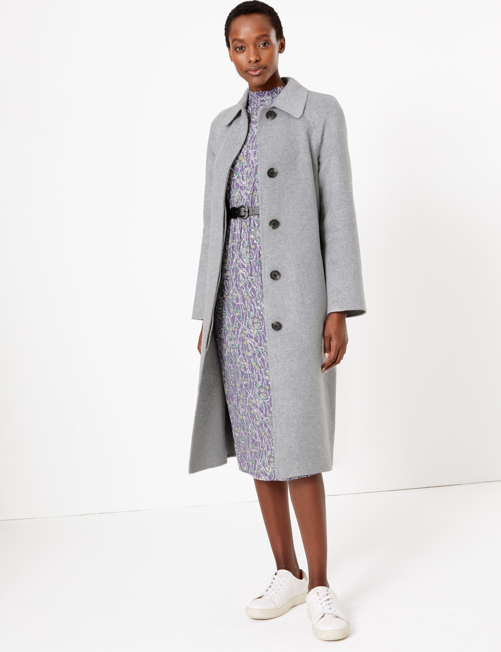 Wool Blend Belted Car Coat 7 of 7