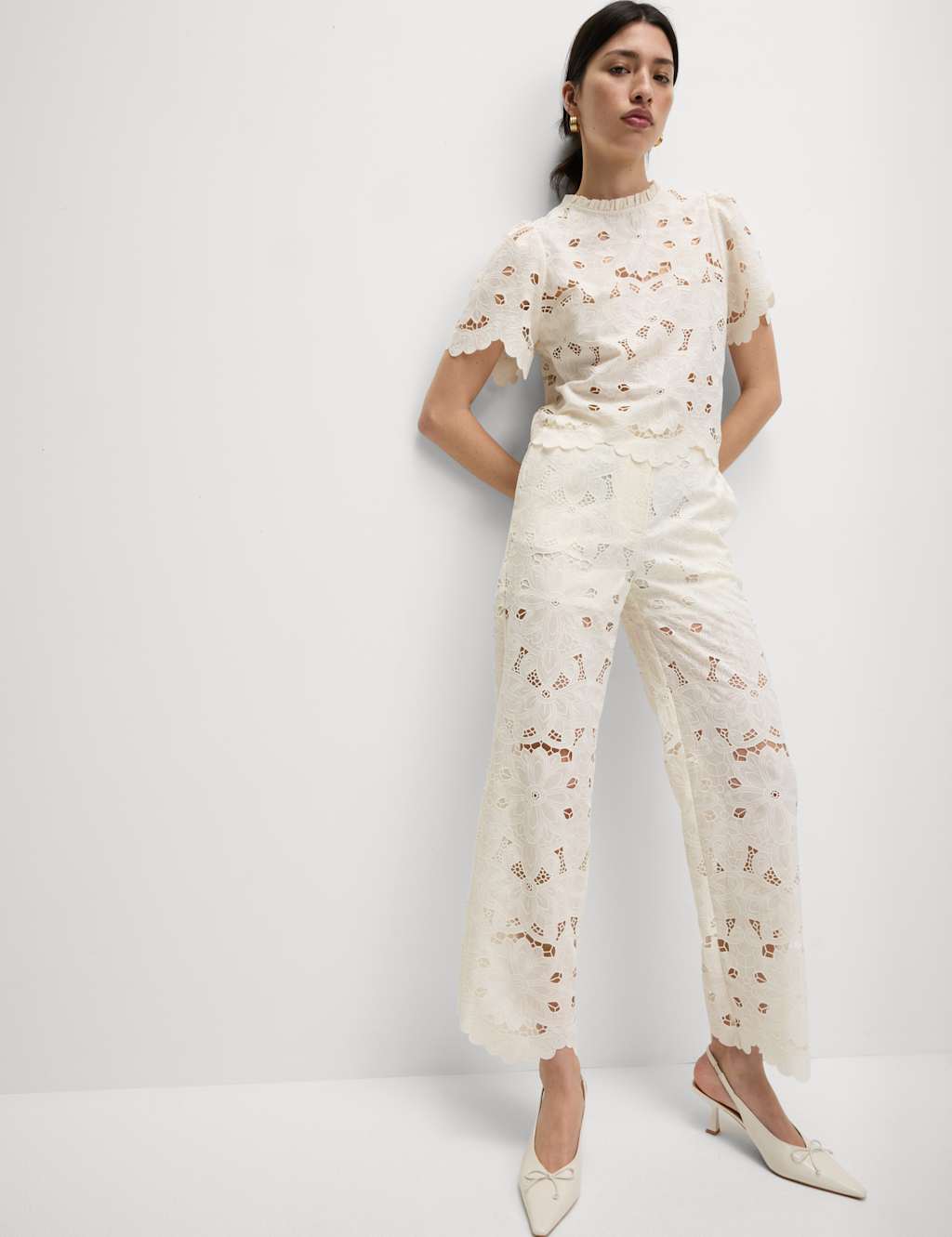 Lace Wide Leg Trousers 3 of 6