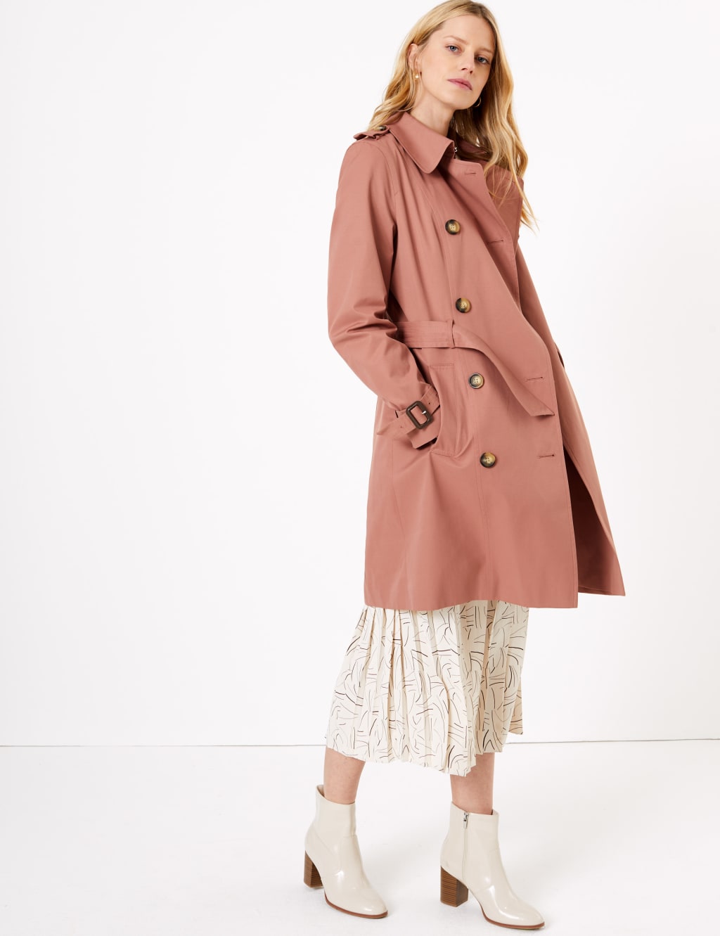 Marks and spencer pink trench coat hot sale