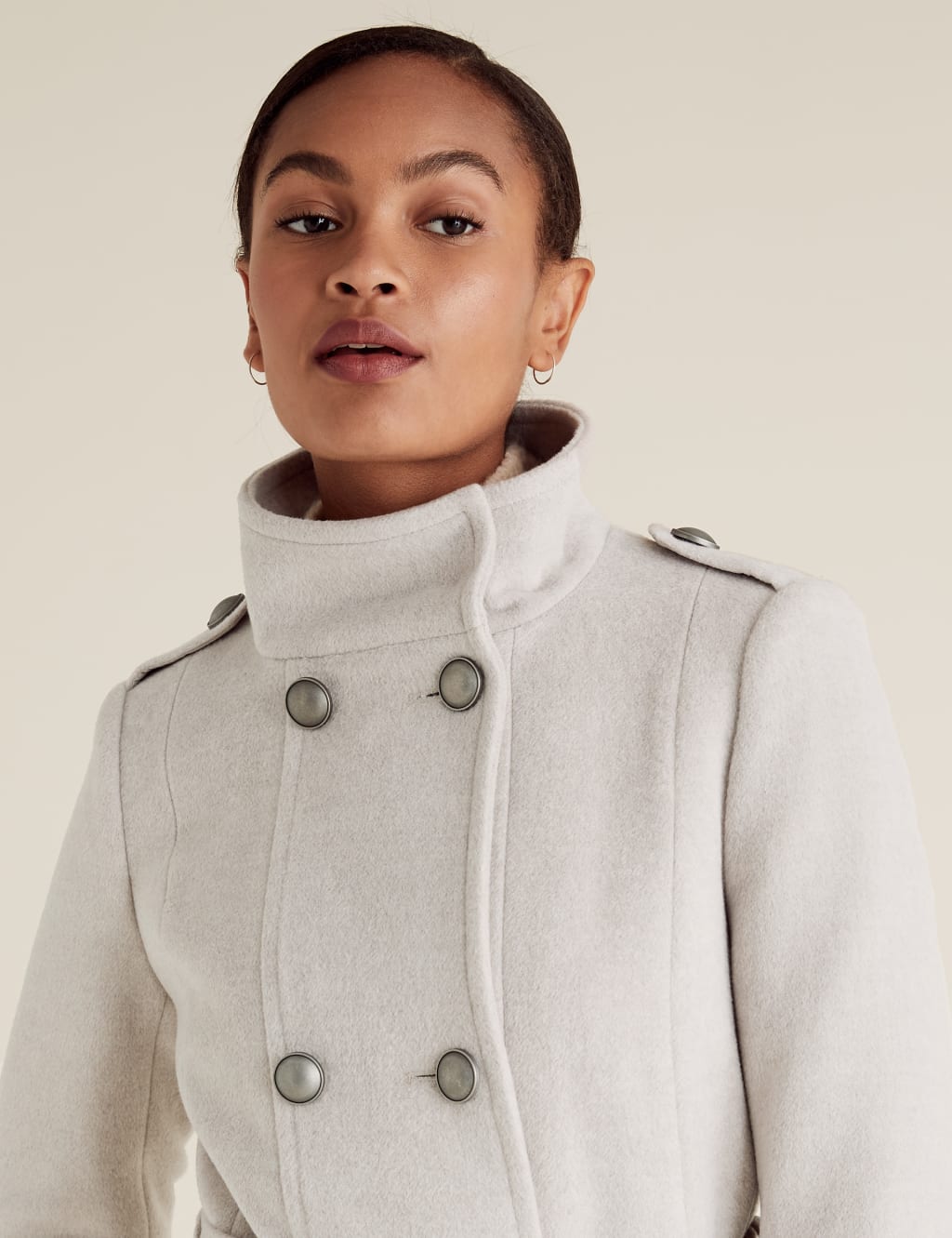 Belted Double Breasted Coat with Wool 5 of 6