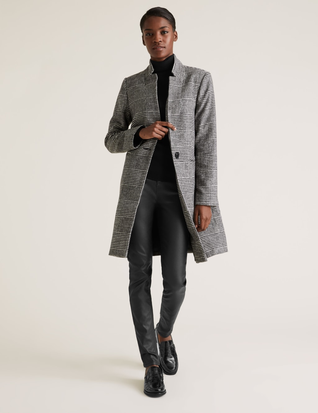 M&s checked coat deals