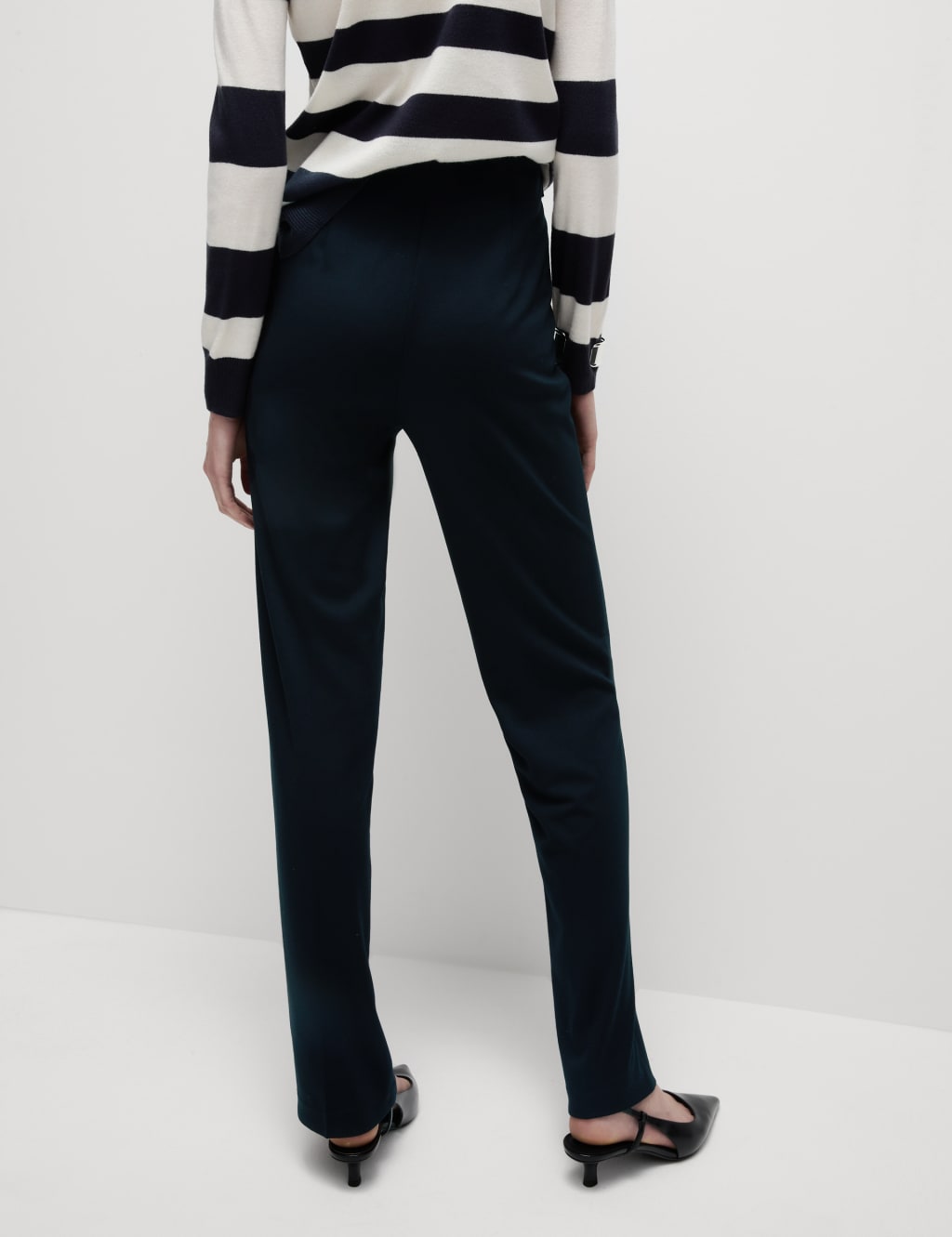Jersey Elasticated Waist Straight Leg Trousers