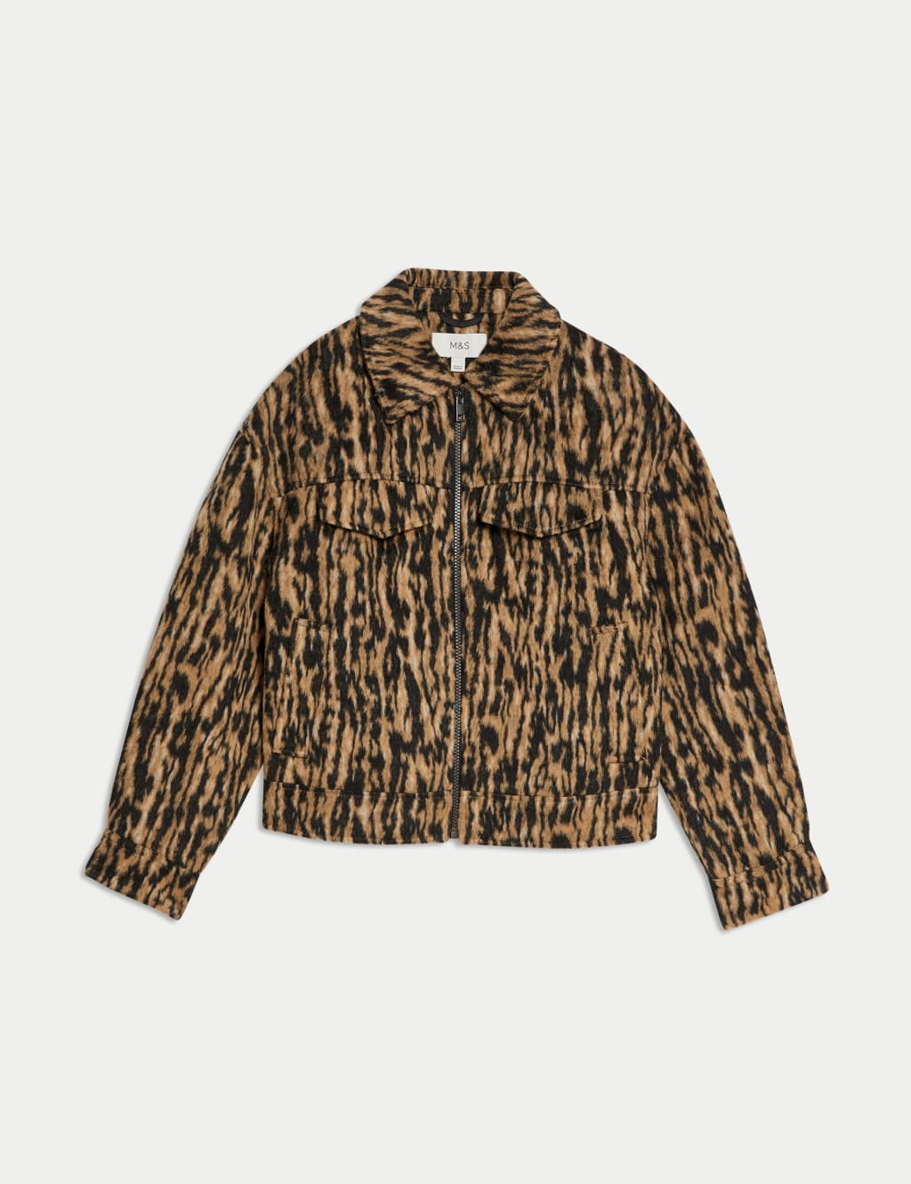 Animal Print Trucker Jacket with Wool | M&S Collection | M&S Animal Print Trucker Jacket with Wool | M&S Collection | M&S