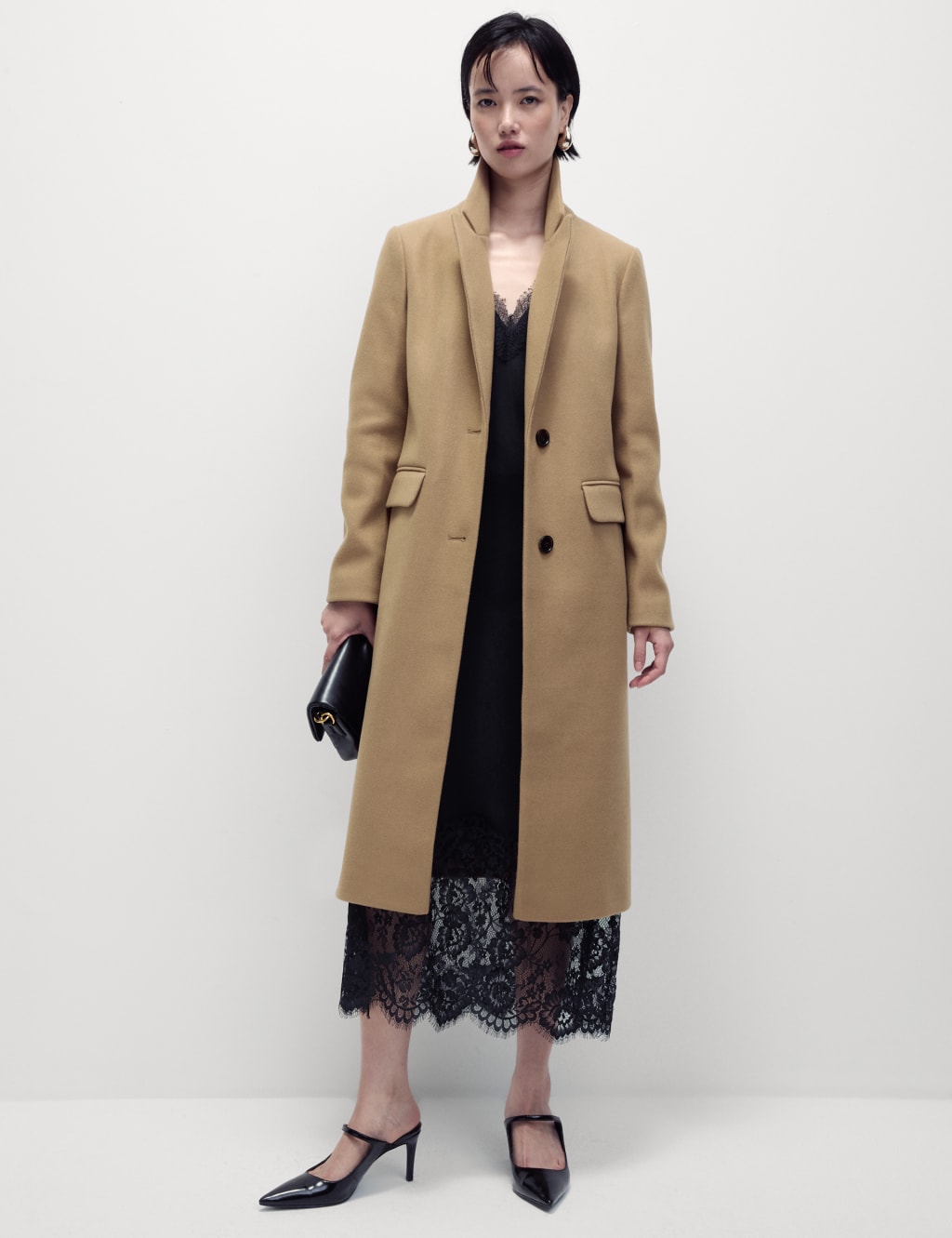 Single breasted longline coat deals
