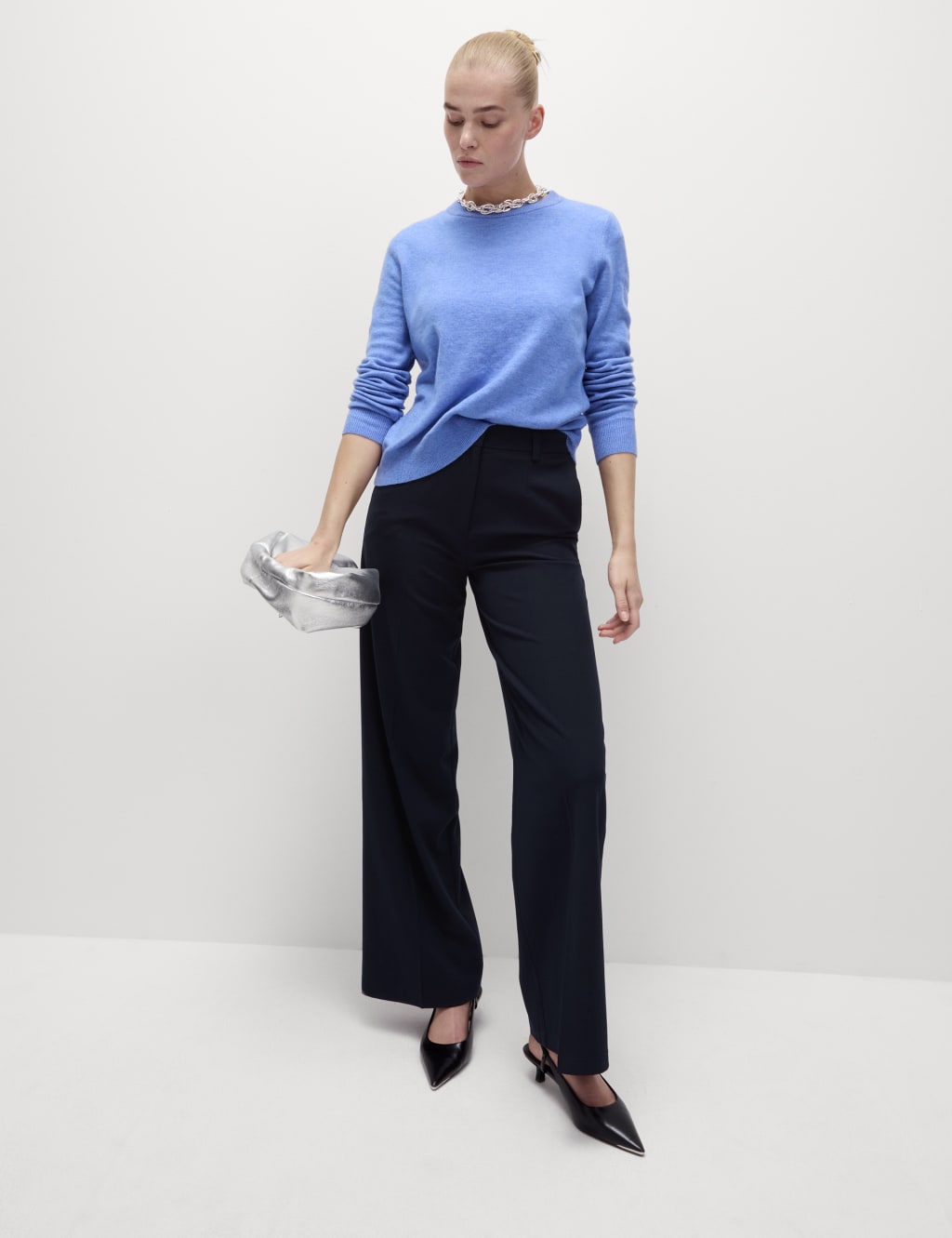 M&s ladies trousers wide leg clearance