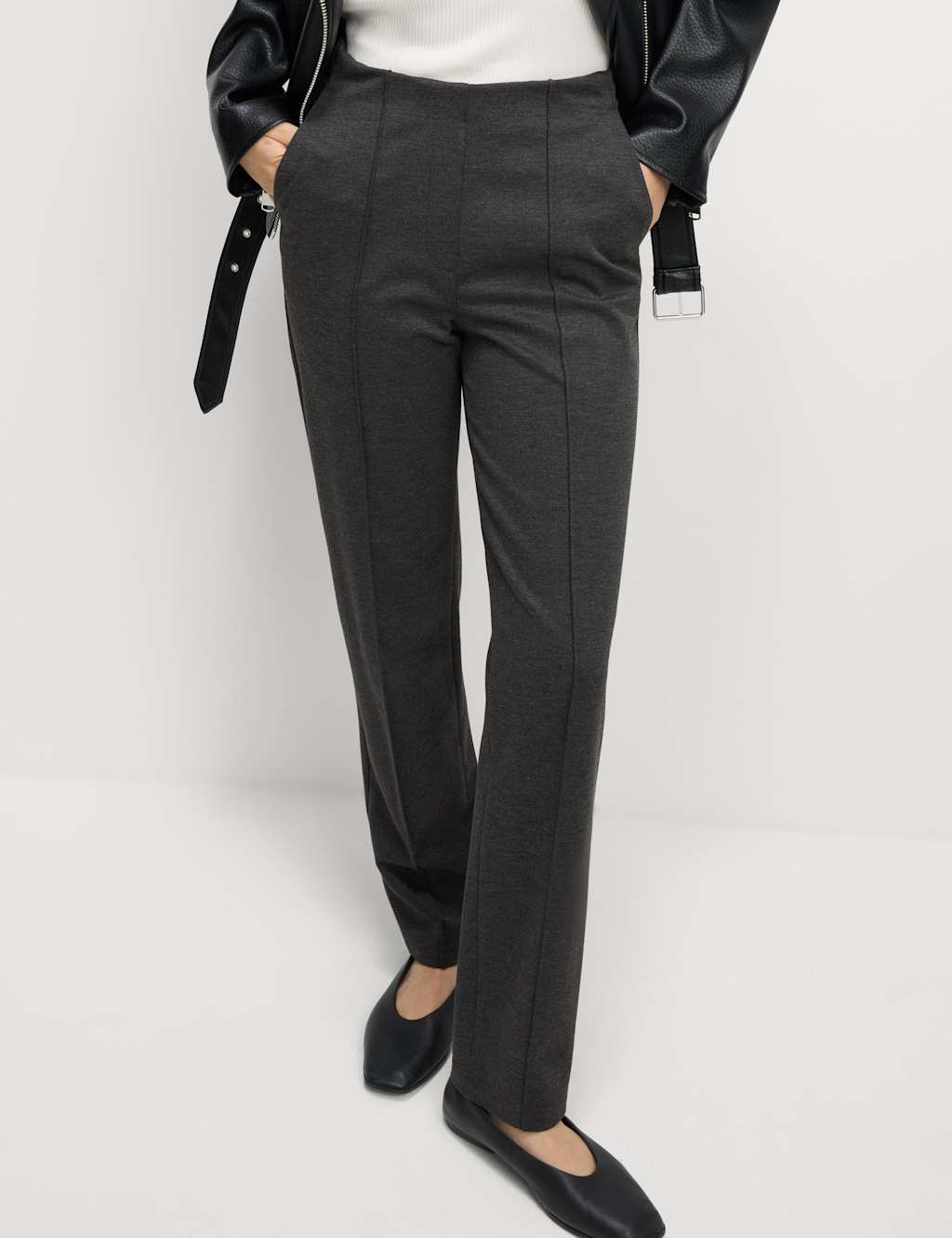 Jersey Twill Straight Leg Trousers 4 of 5