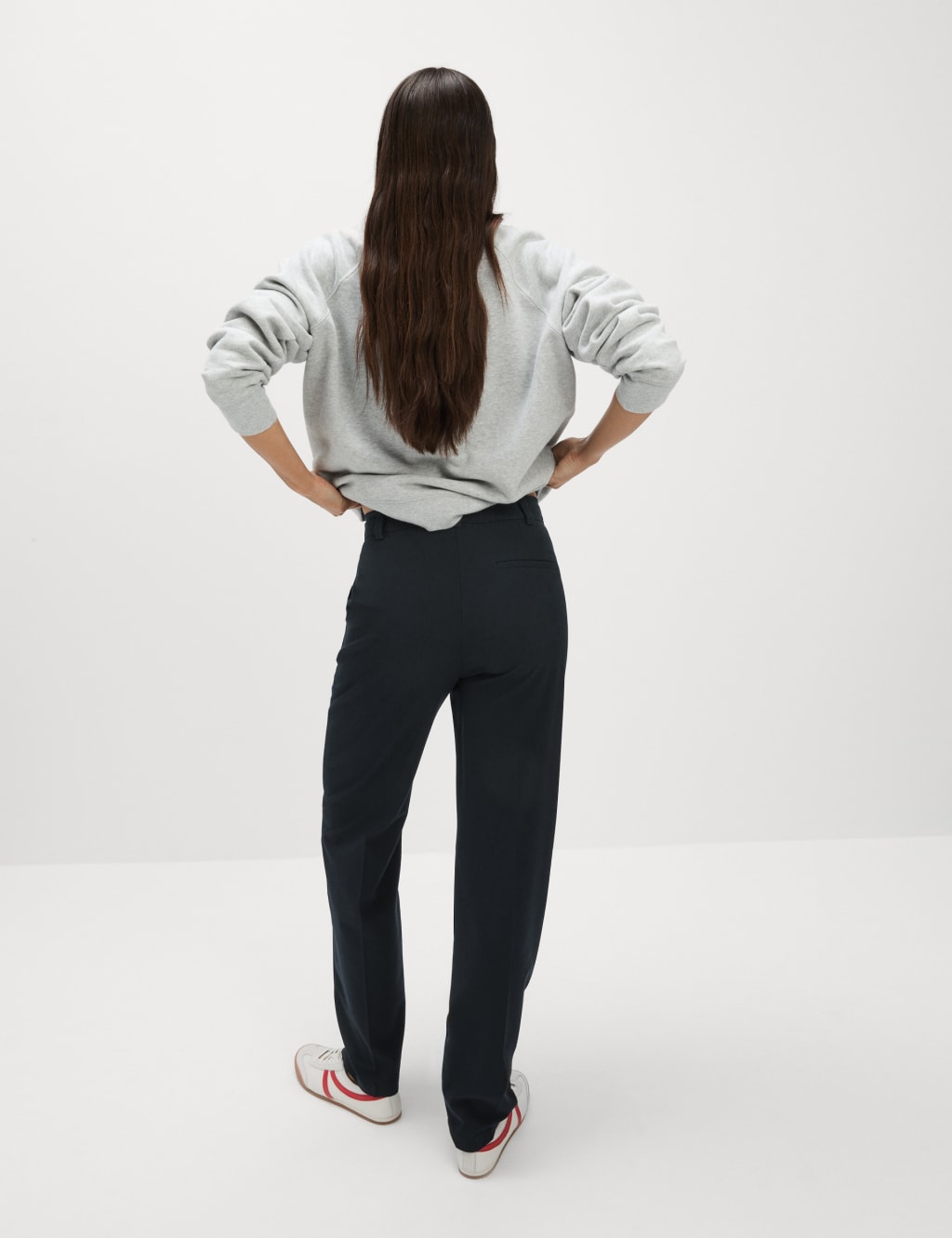 Woven Straight Leg Trousers with Stretch 4 of 5