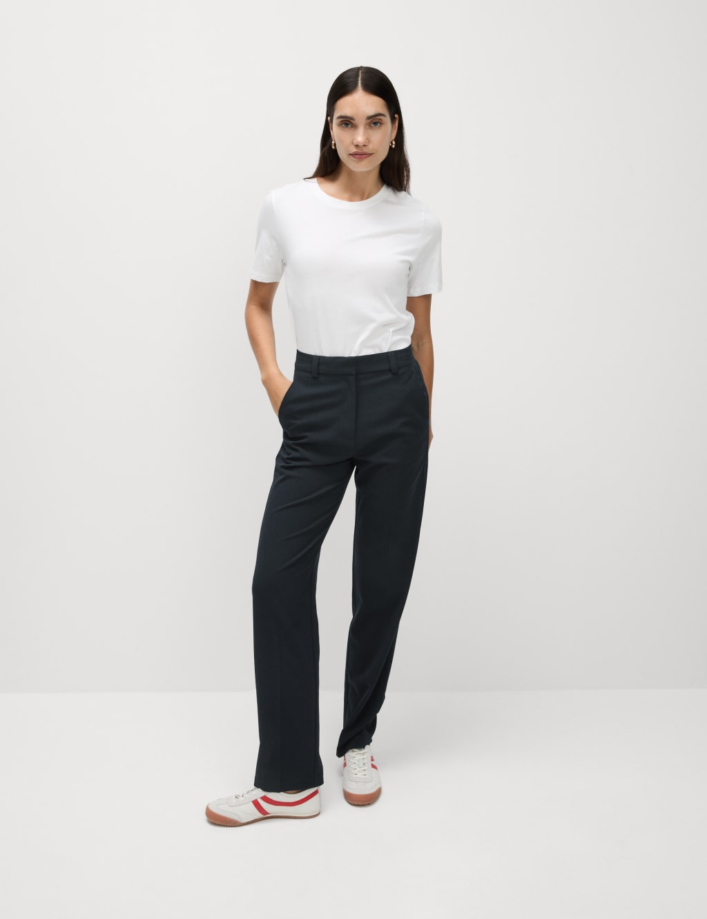 Woven Straight Leg Trousers with Stretch 5 of 5