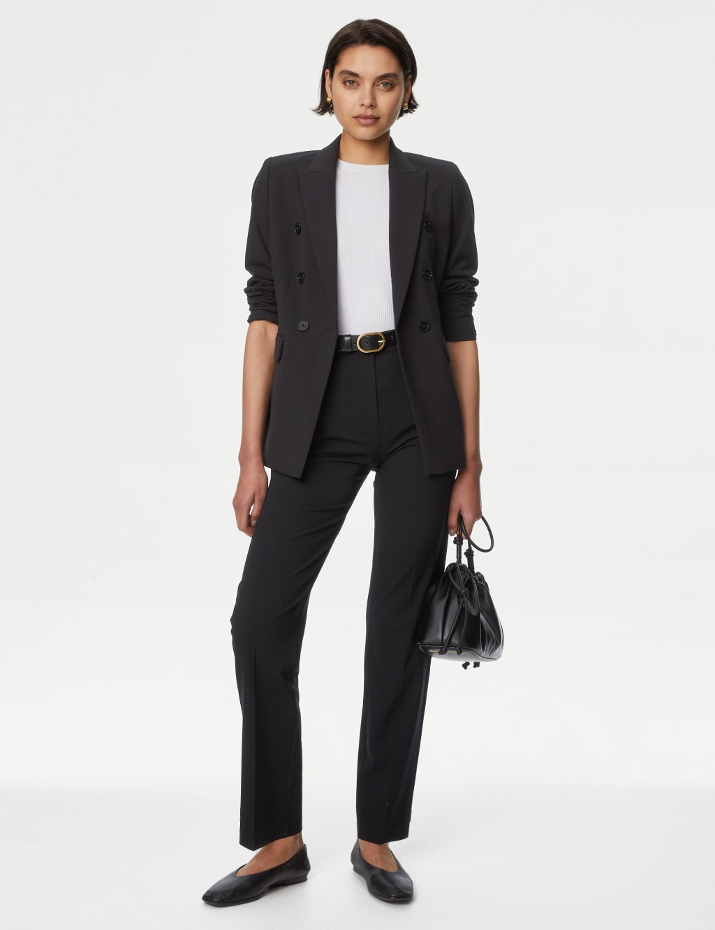 Woven Straight Leg Trousers with Stretch 6 of 6
