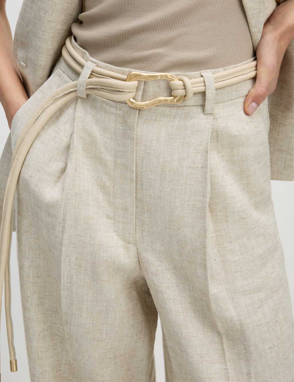 Linen Blend Wide Leg Trousers 5 of 5