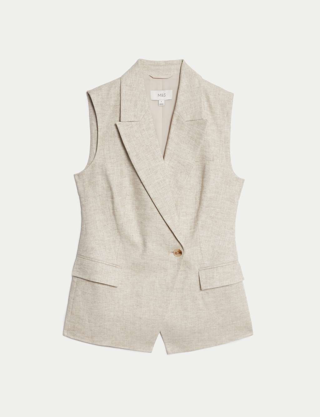 Linen Blend Waistcoat 2 of 6