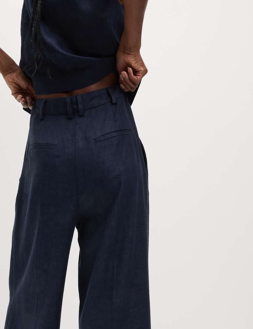 Linen Rich Twill Wide Leg Trousers 4 of 6