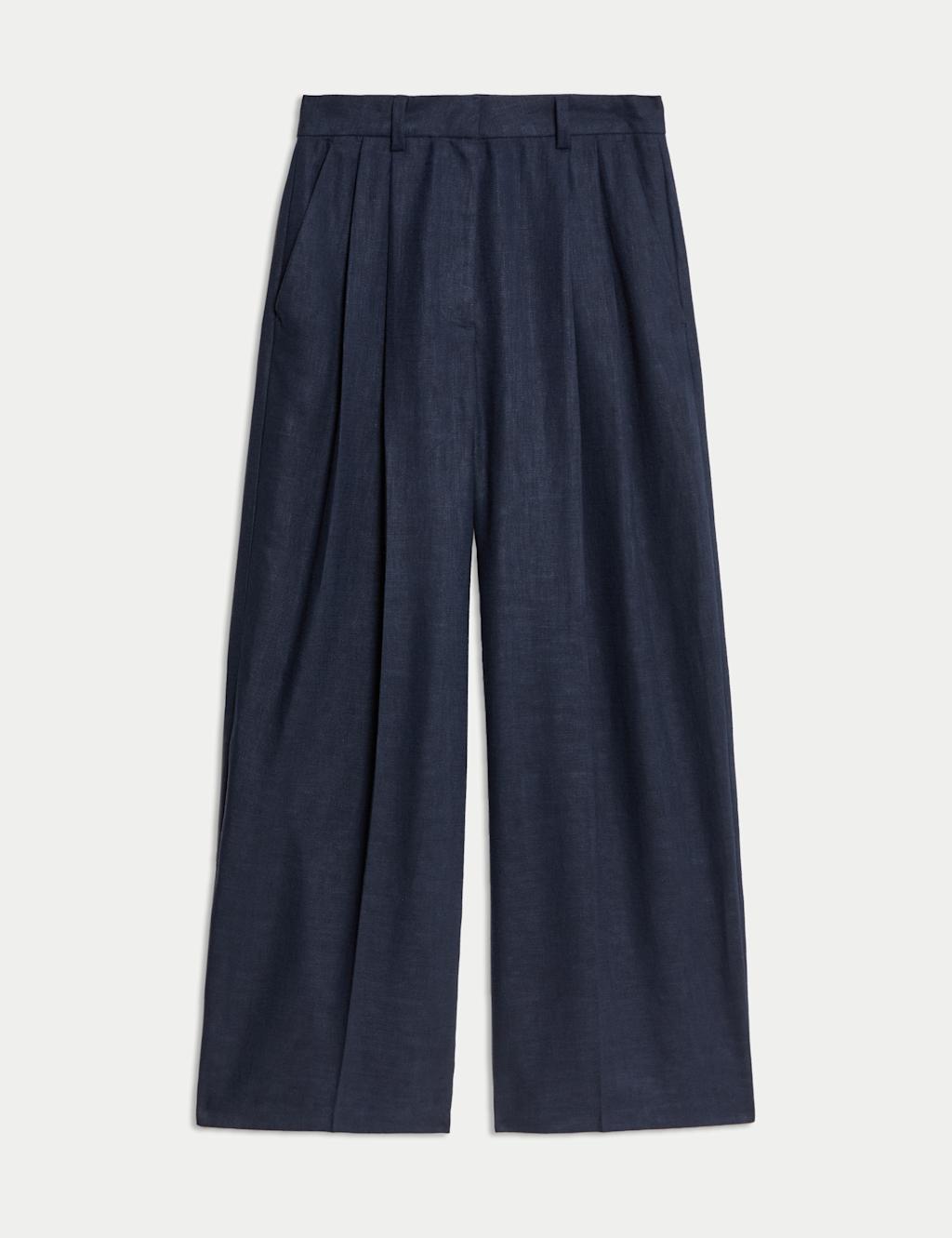 Linen Rich Twill Wide Leg Trousers 2 of 6