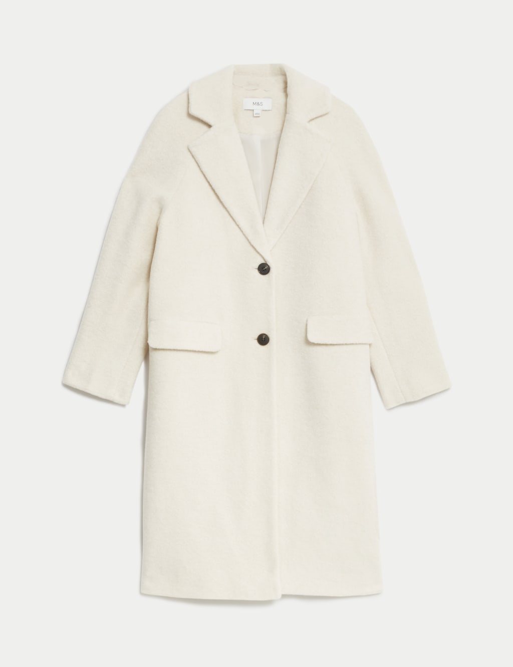 Textured Longline Tailored Coat M S Collection M S