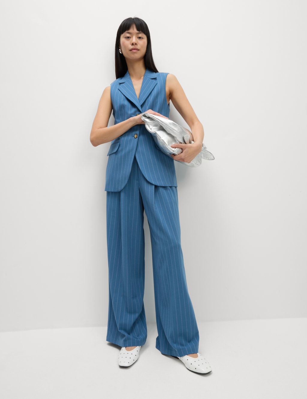 Tailored Striped Longline Waistcoat 4 of 5