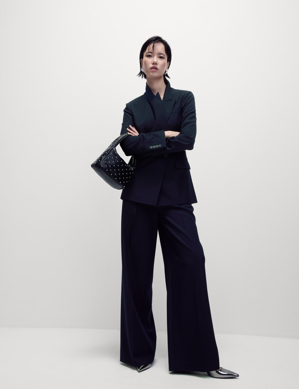 Wool wide leg trousers womens on sale