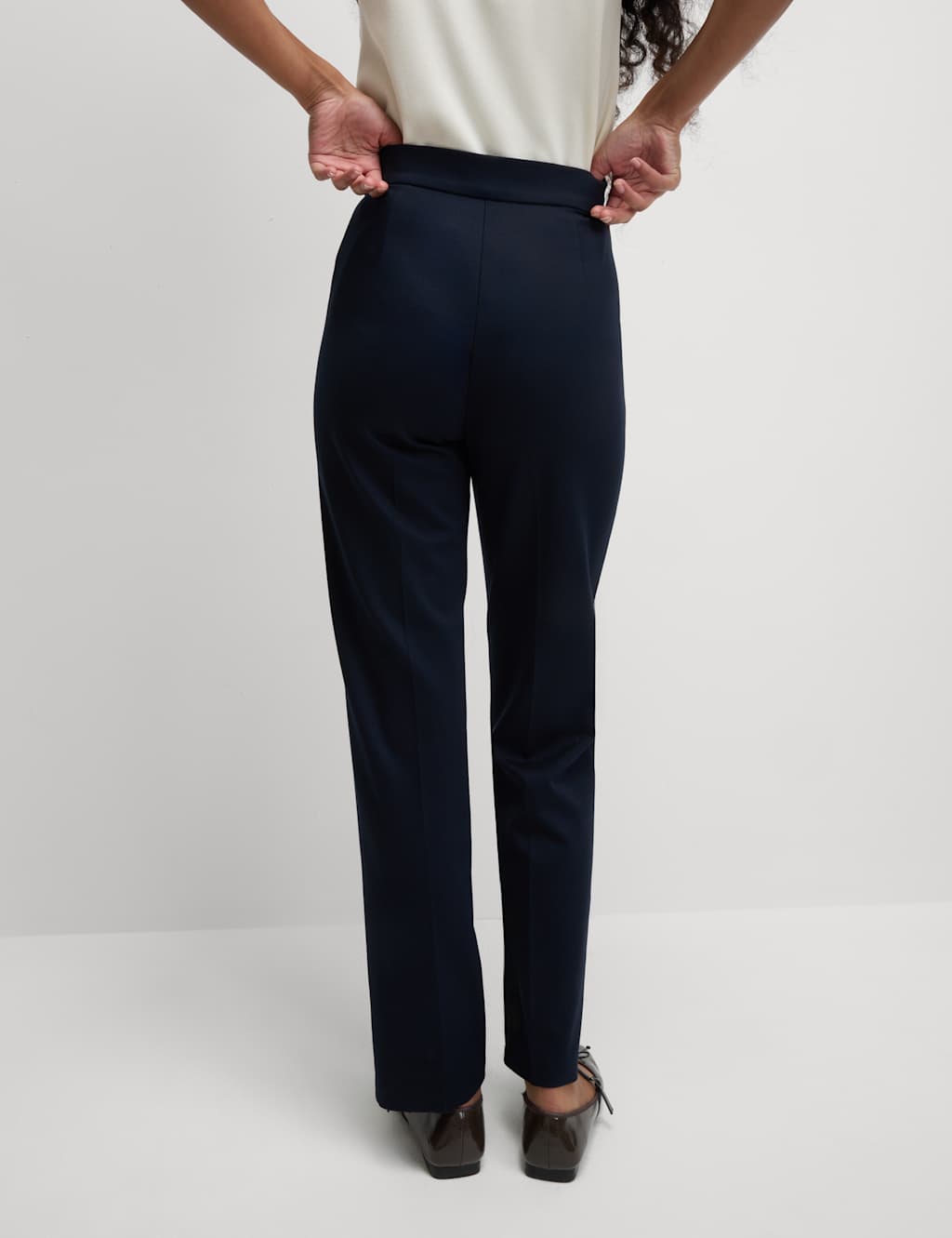 Jersey Elasticated Waist Straight Leg Trousers 3 of 5