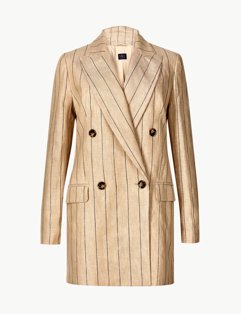 Pure Linen Oversized Striped Blazer 2 of 6