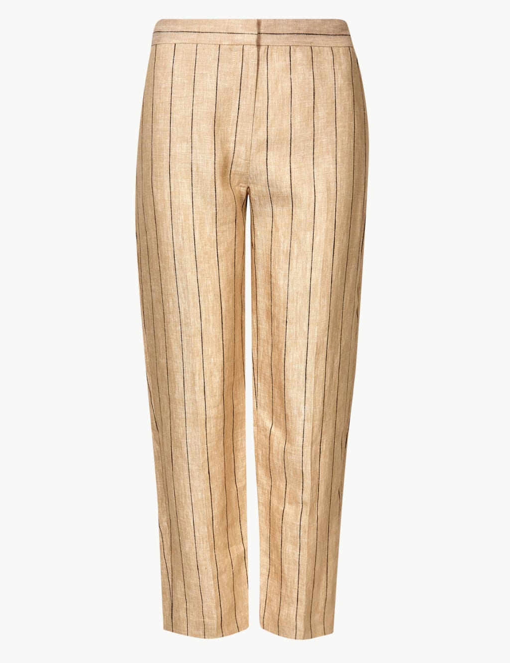 Pure Linen Striped Ankle Grazer Trousers 2 of 5