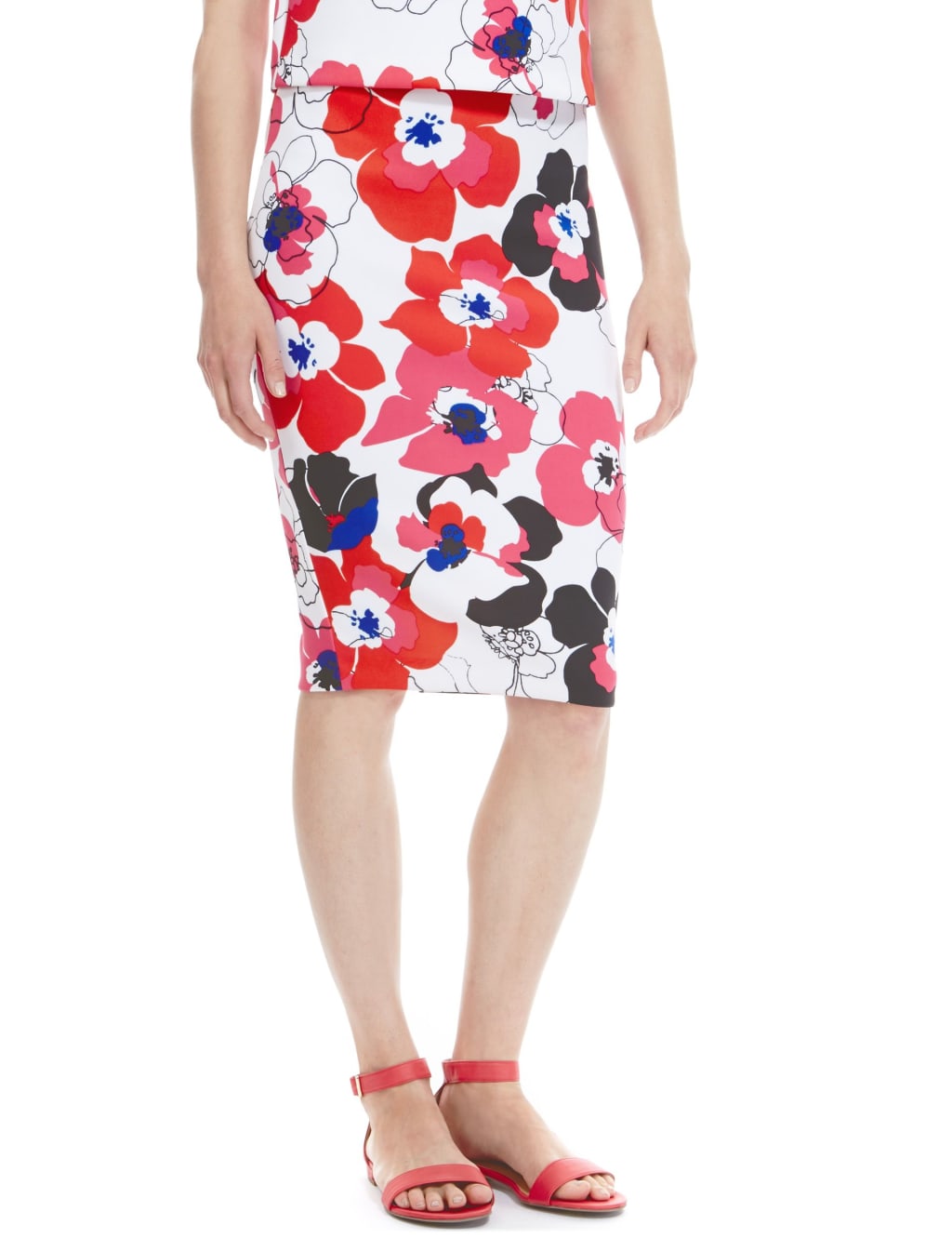 Floral Scuba Pencil Skirt 1 of 3