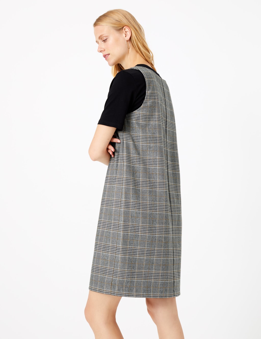 Checked Midi Pinafore Dress M S Collection M S