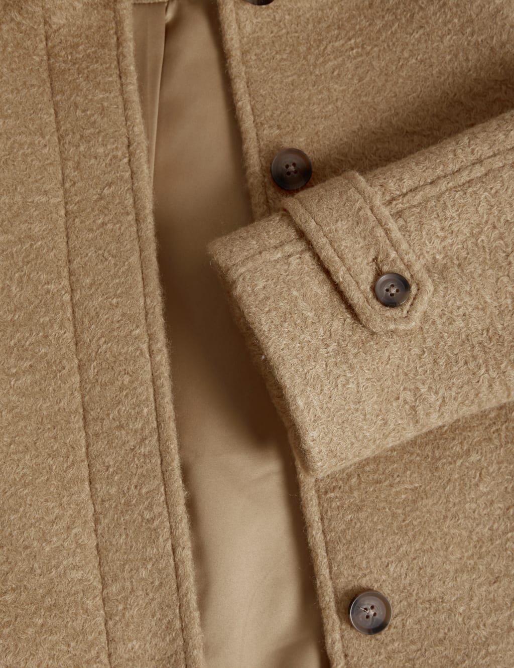 Textured Collared Short Coat M S Collection M S