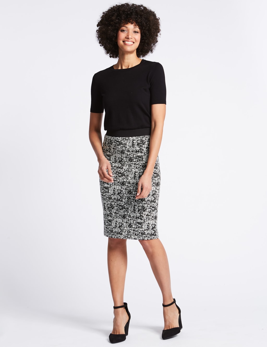 White pencil skirt m&s 2025