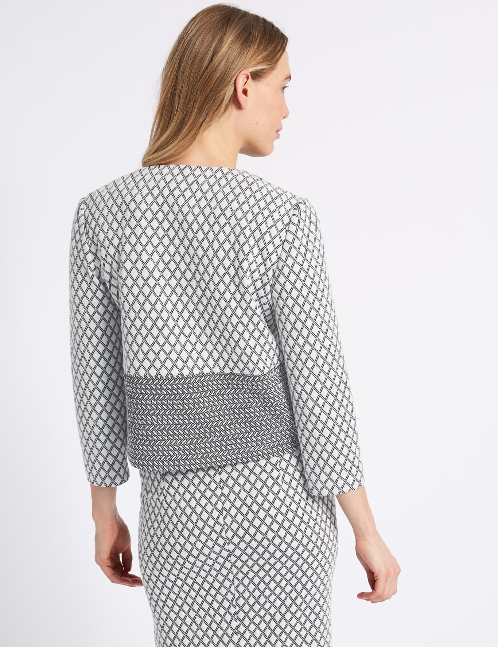 Checked Contrast Hem Blazer 4 of 5