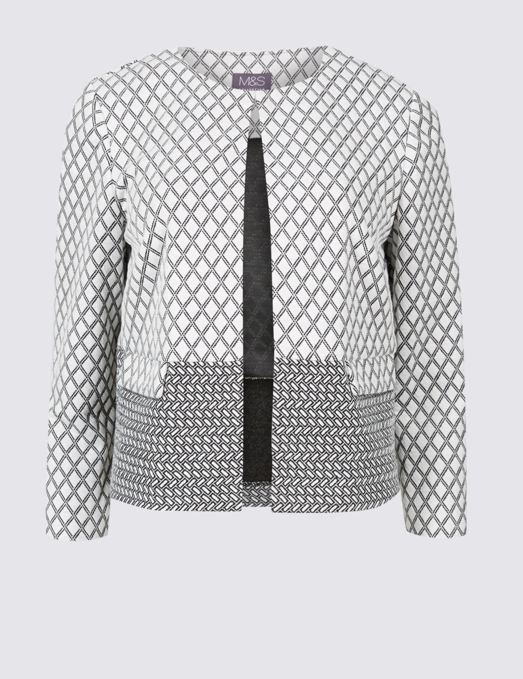 Checked Contrast Hem Blazer 2 of 5