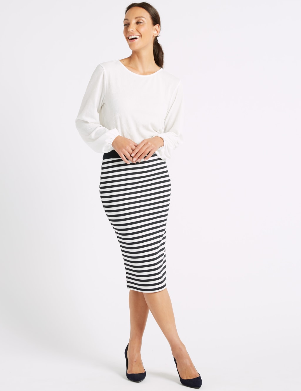 White pencil skirt marks and spencer hot sale