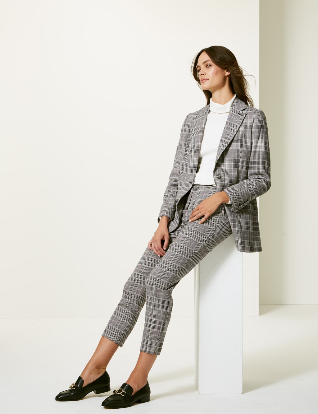 Checked Slim Leg Trousers 1 of 7