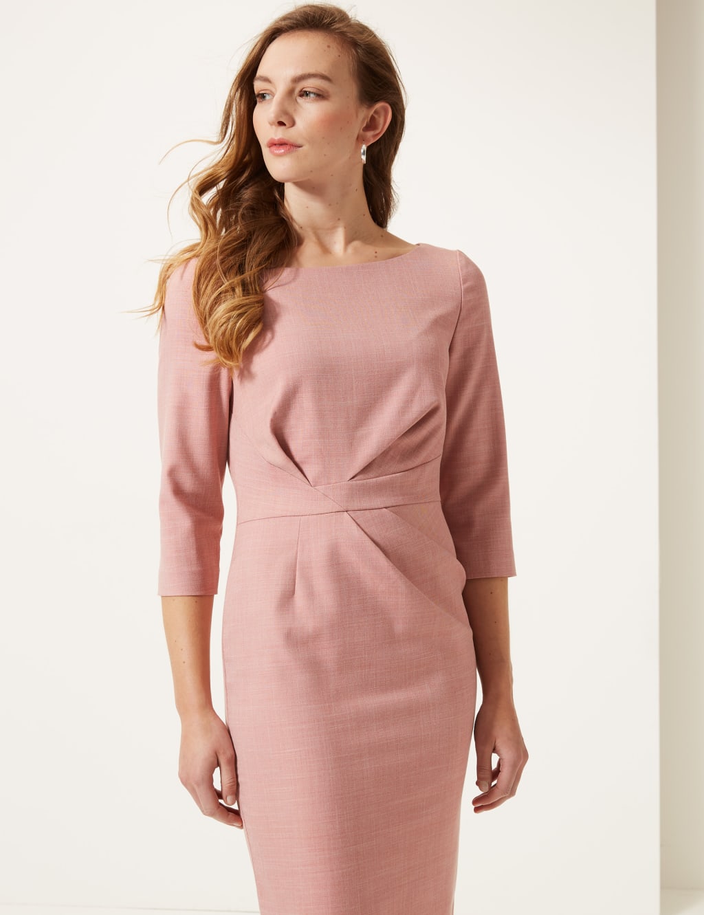 3 4 Sleeve Bodycon Midi Dress M S Collection M S