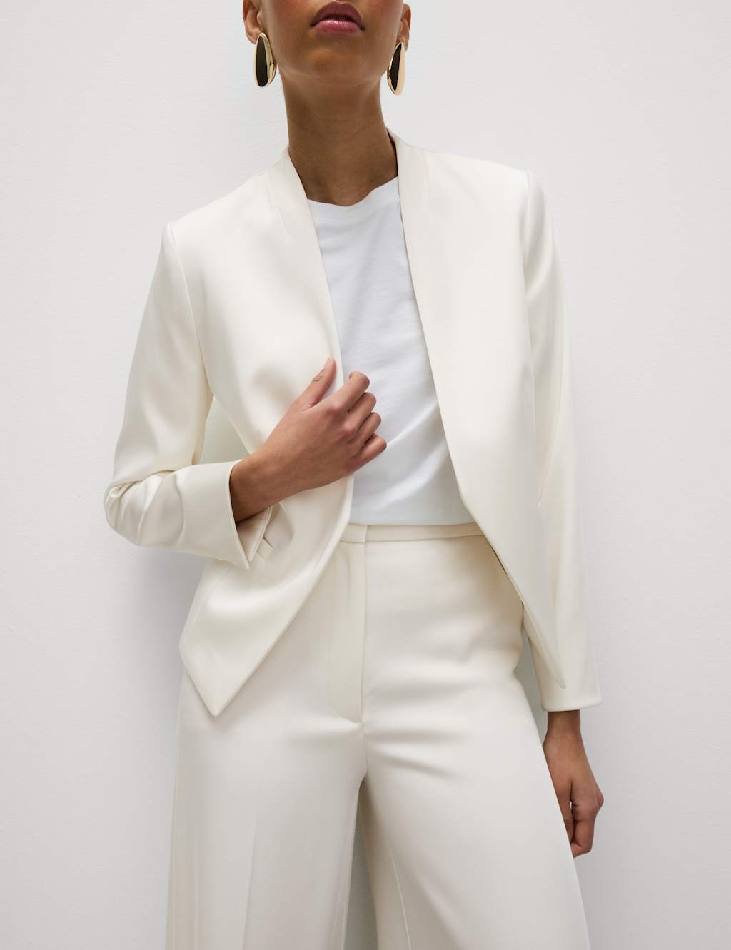 Satin Collarless Blazer 6 of 7
