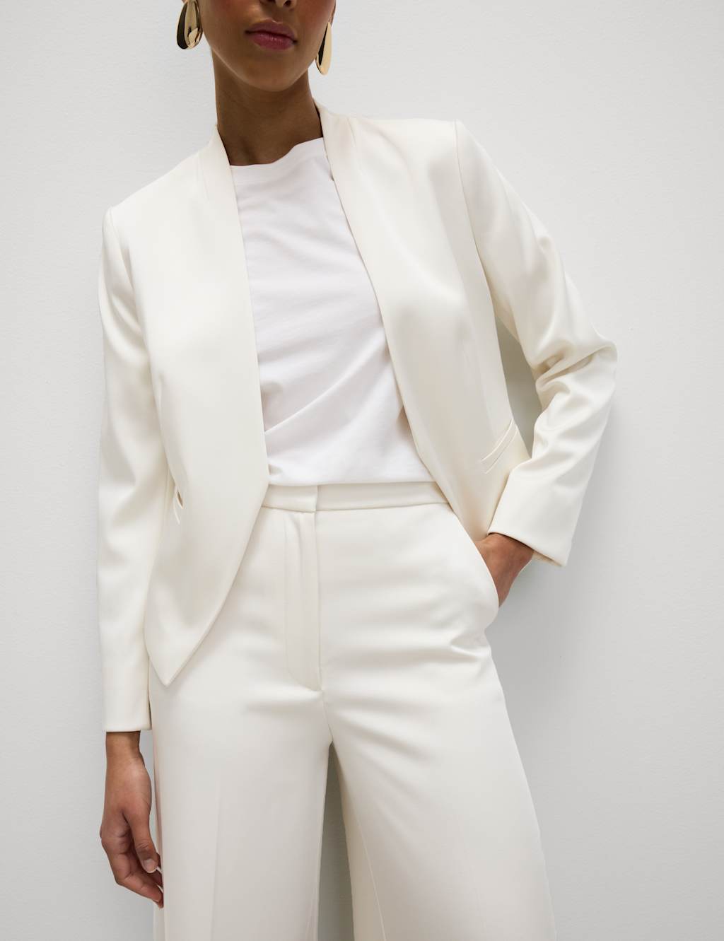 Satin Elasticated Waist Palazzo Trousers 4 of 5