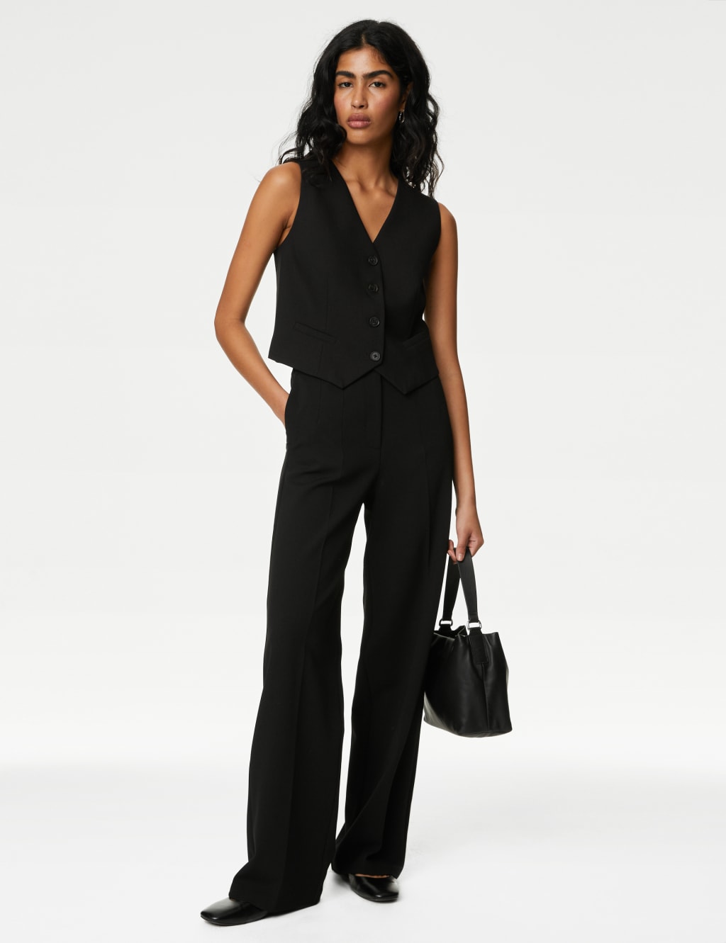 Woven Elasticated Waist Wide Leg Trousers M S Collection M S