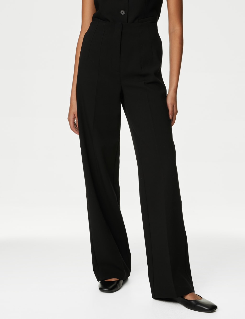 Woven Elasticated Waist Wide Leg Trousers M S Collection M S