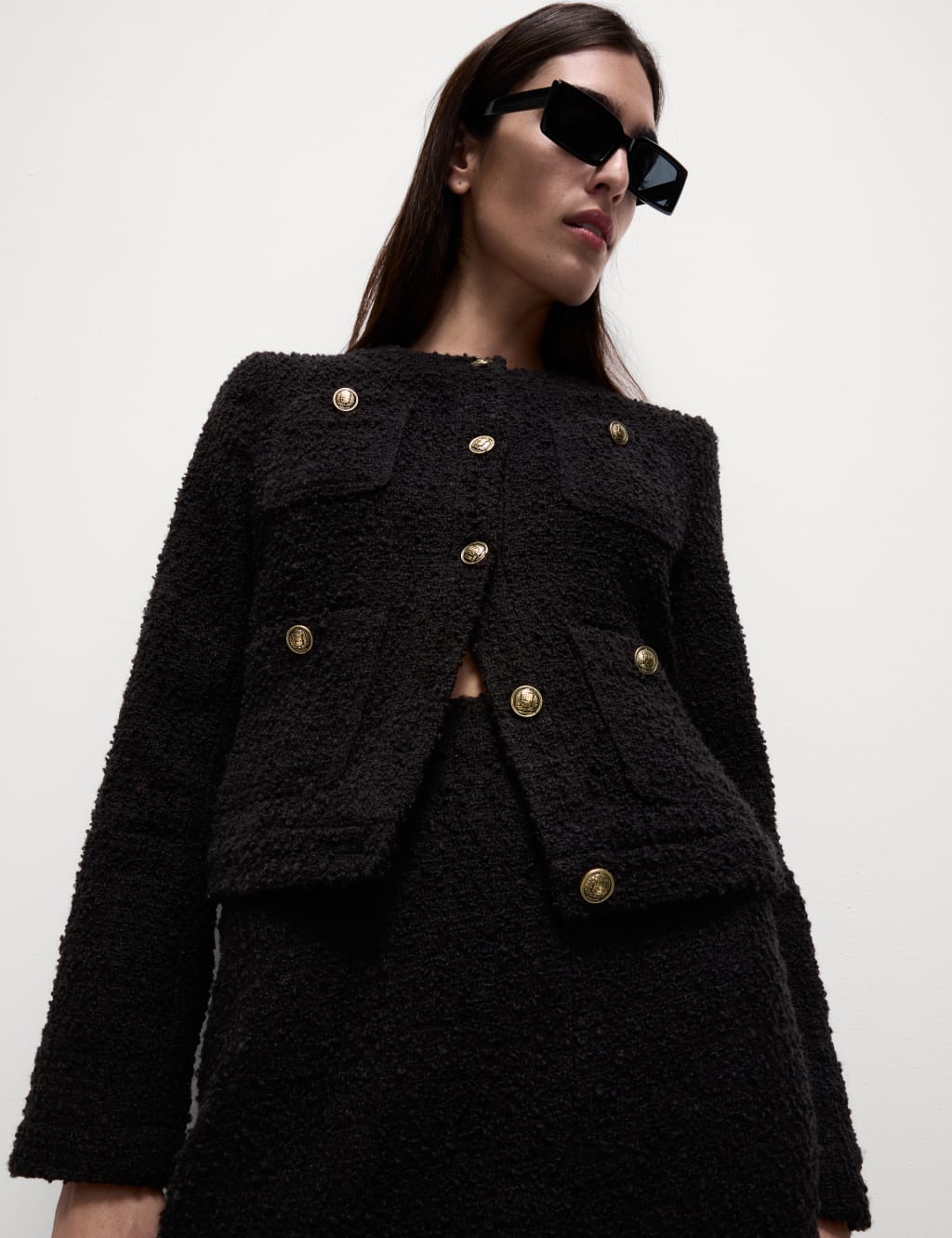 Marks and spencer tweed jacket deals