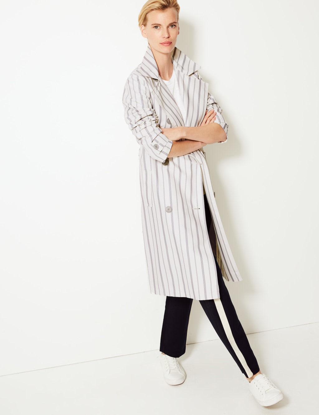 Striped trench coat 2025