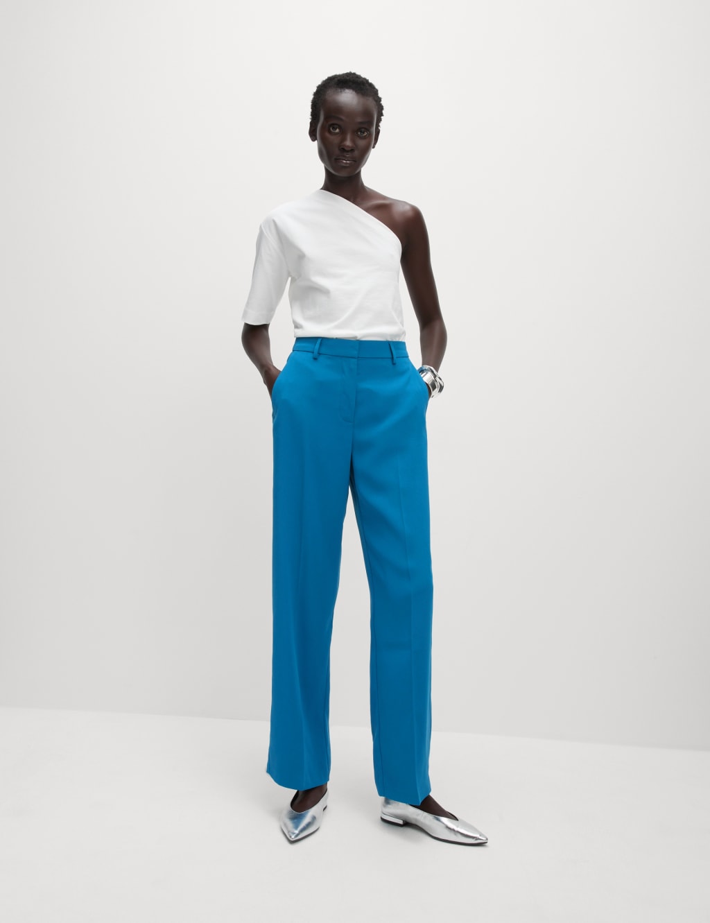 Crepe Tailored Straight Leg Trousers M S Collection M S
