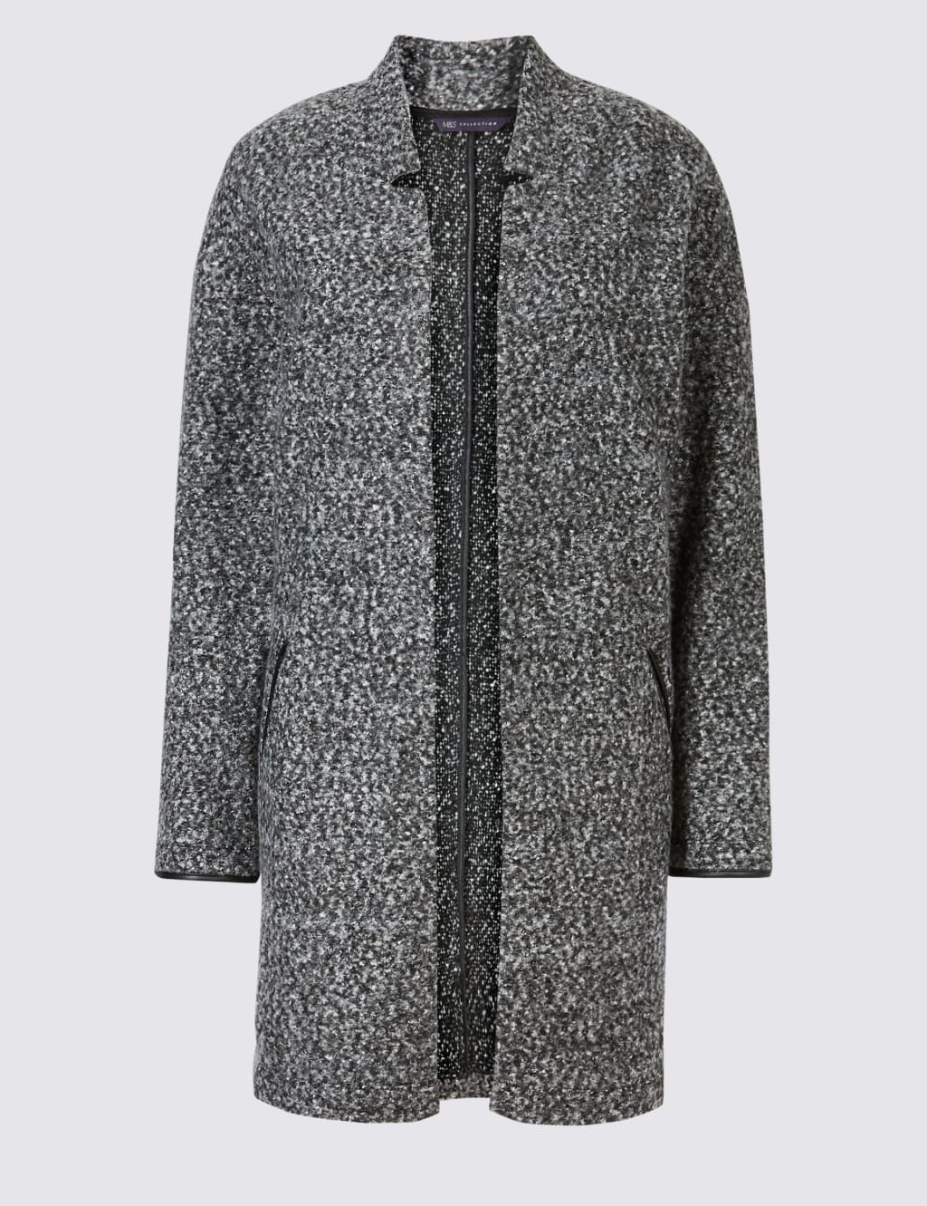 Textured Open Front Coat M S Collection M S