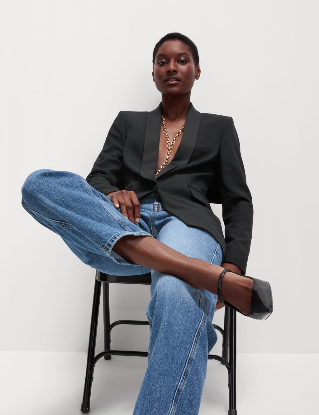 Relaxed Fit Tailored Blazer M S Collection M S