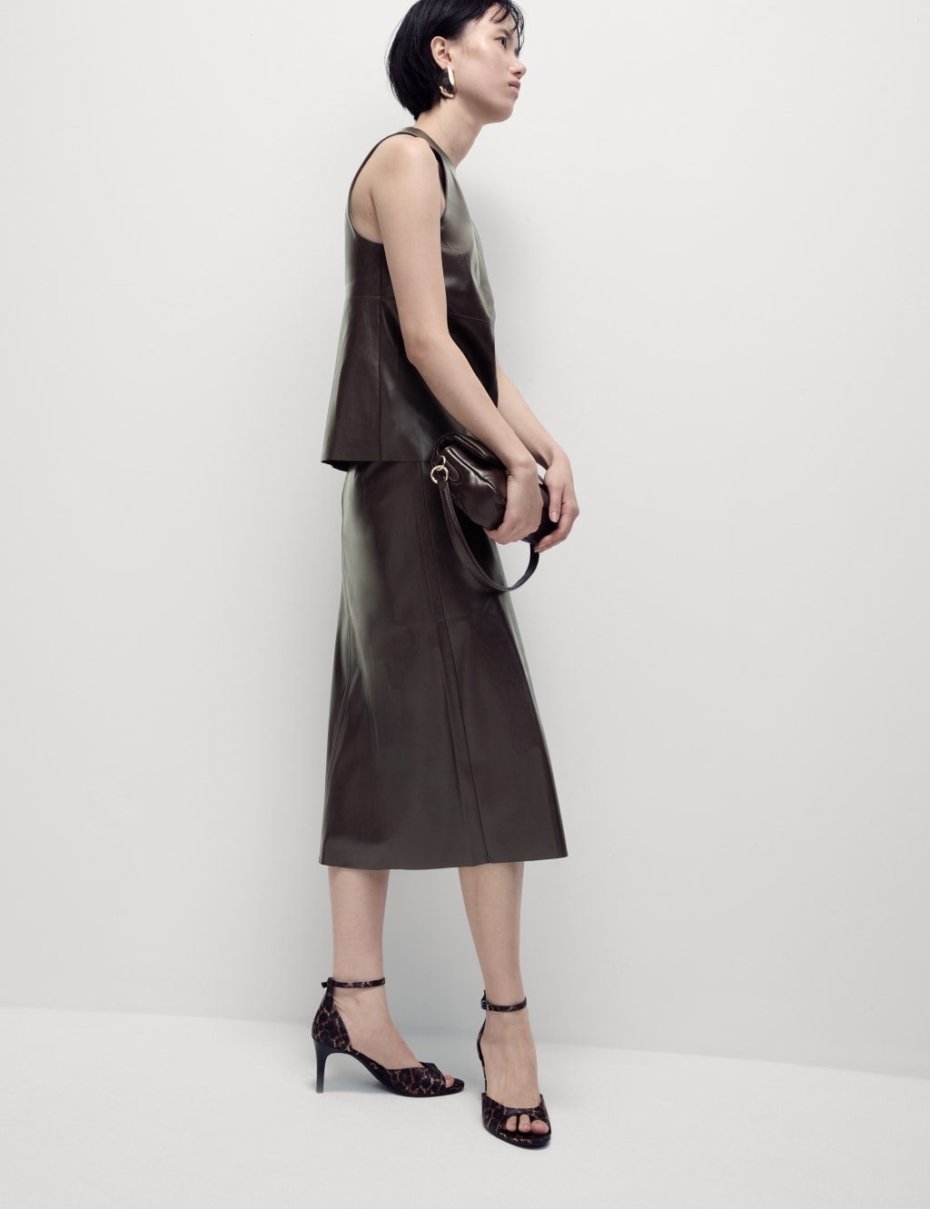 Leather midi skirt 01 discount