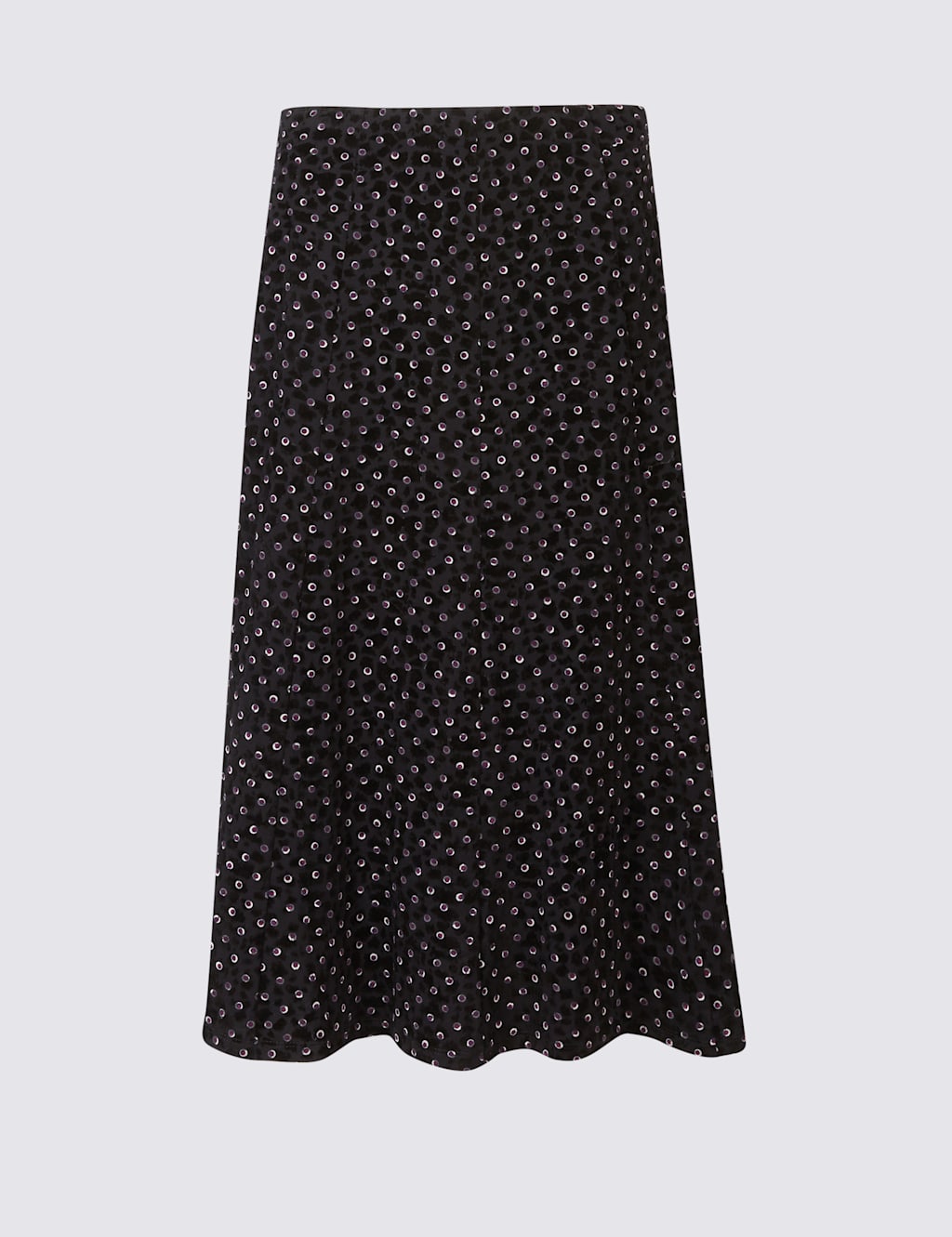 Spotted Flock A-Line Midi Skirt 2 of 5