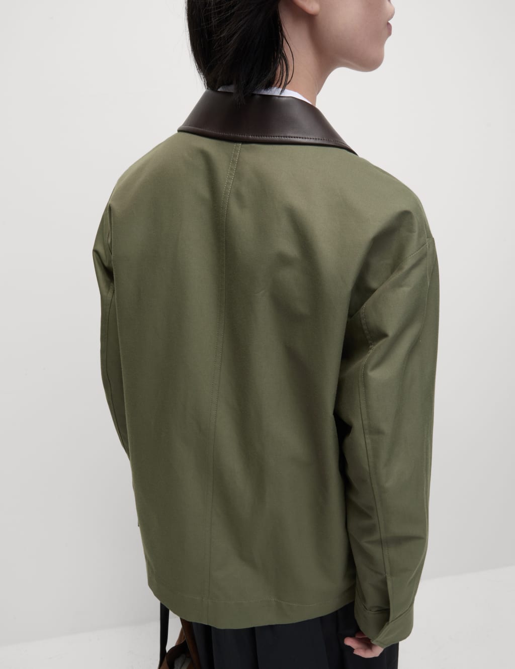 Cotton Rich Collared Short Utility Jacket