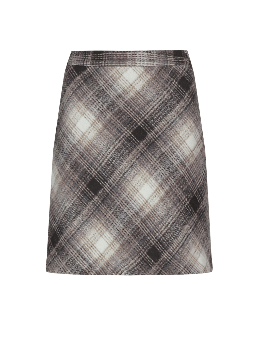 Checked A-Line Mini Skirt with Wool 2 of 4