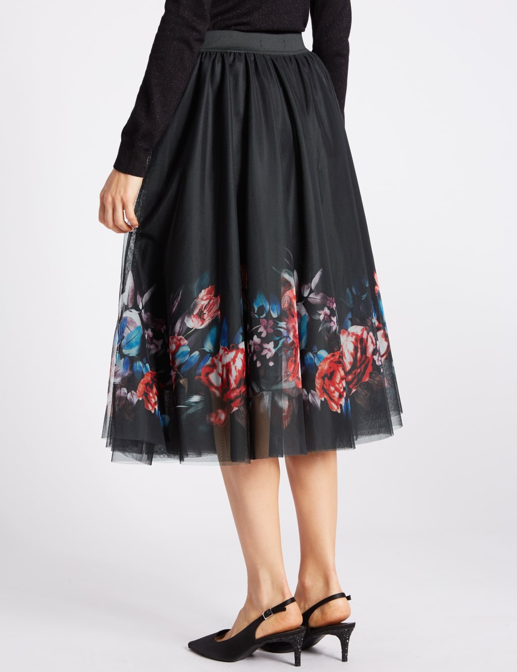 Floral Print A-Line Midi Skirt 4 of 5