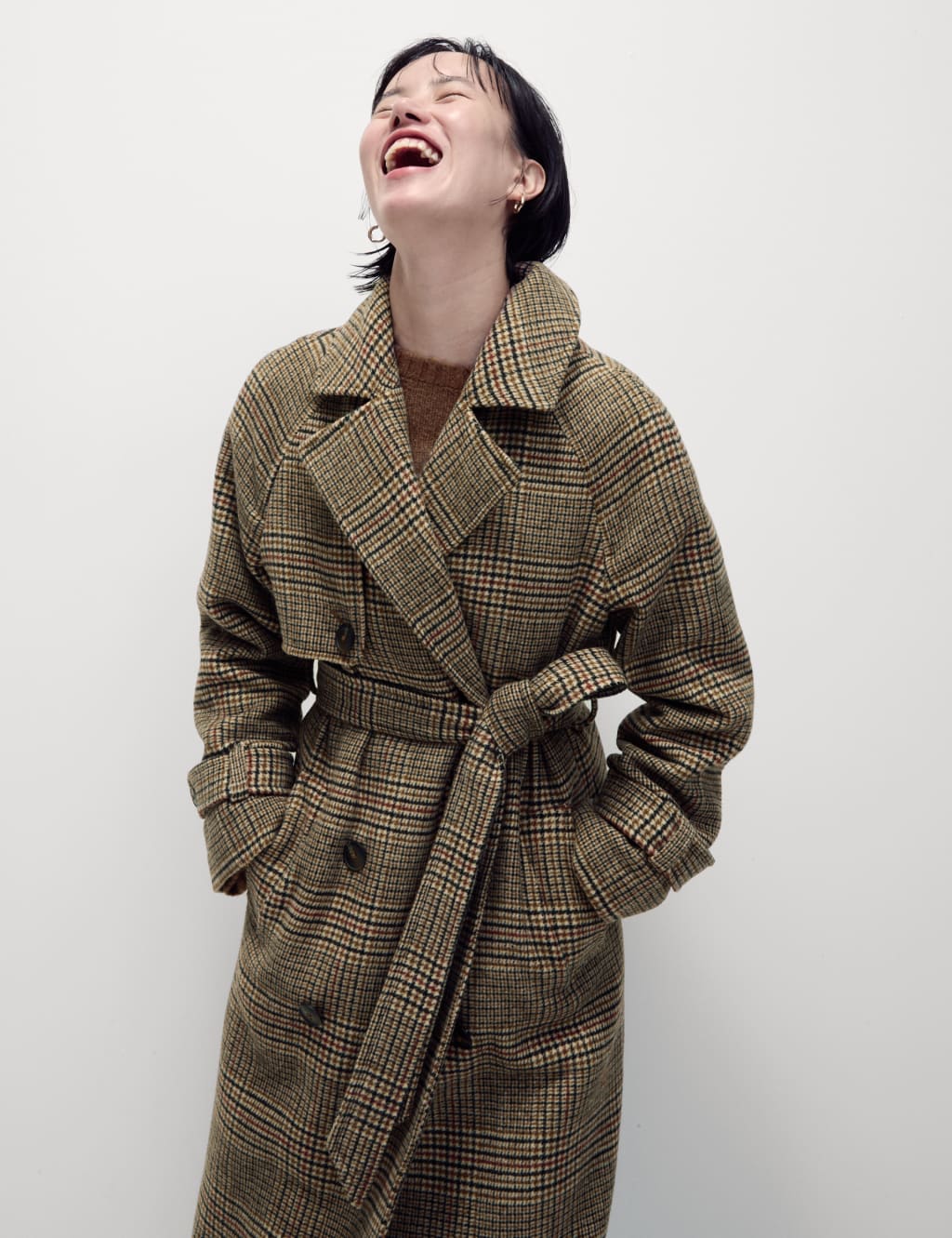 Coat in check design new arrivals