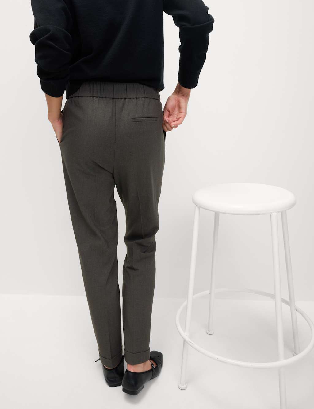Drawstring Tapered Ankle Grazer Trousers 6 of 7