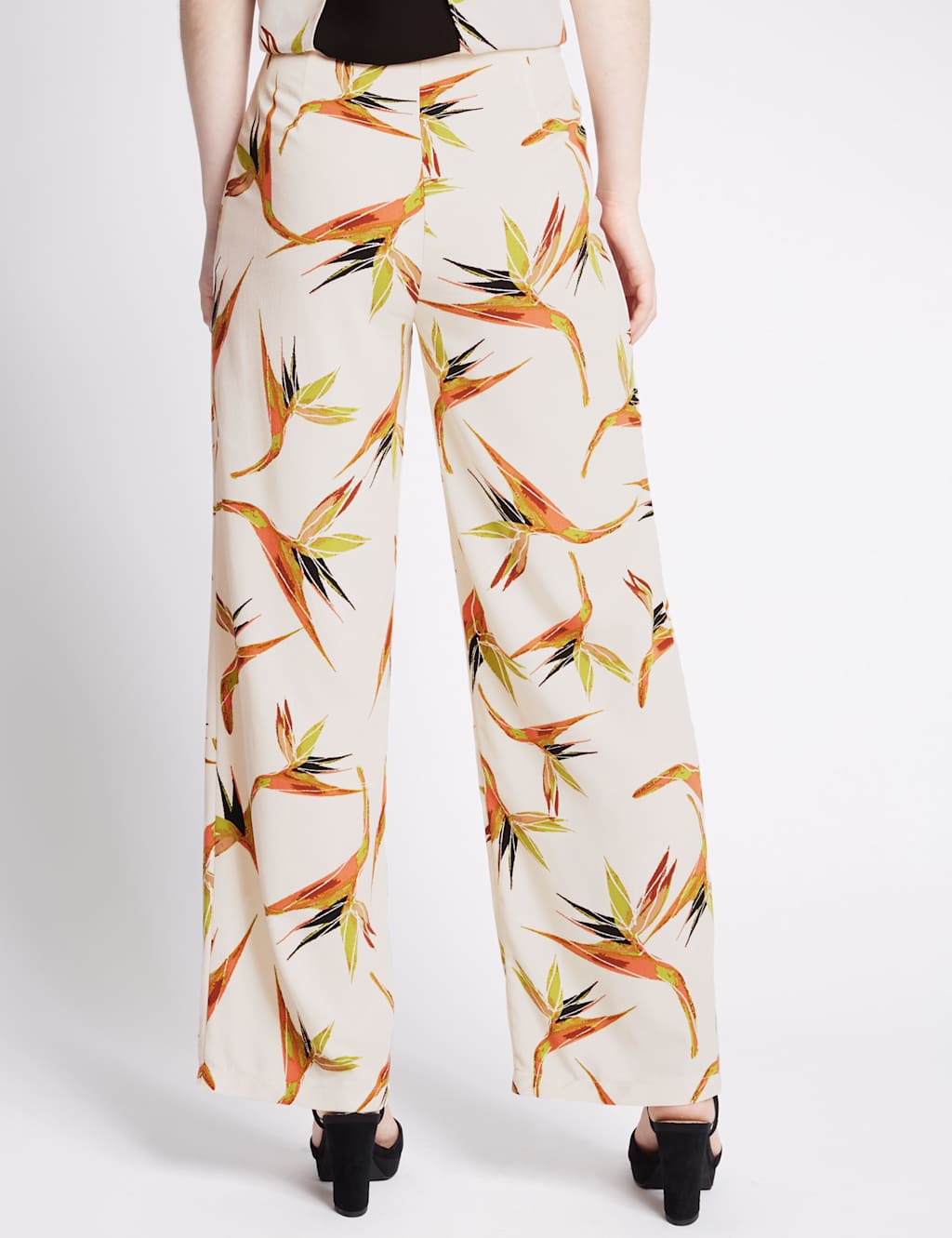 PETITE Paradise Bird Print Wide Leg Trousers 3 of 3