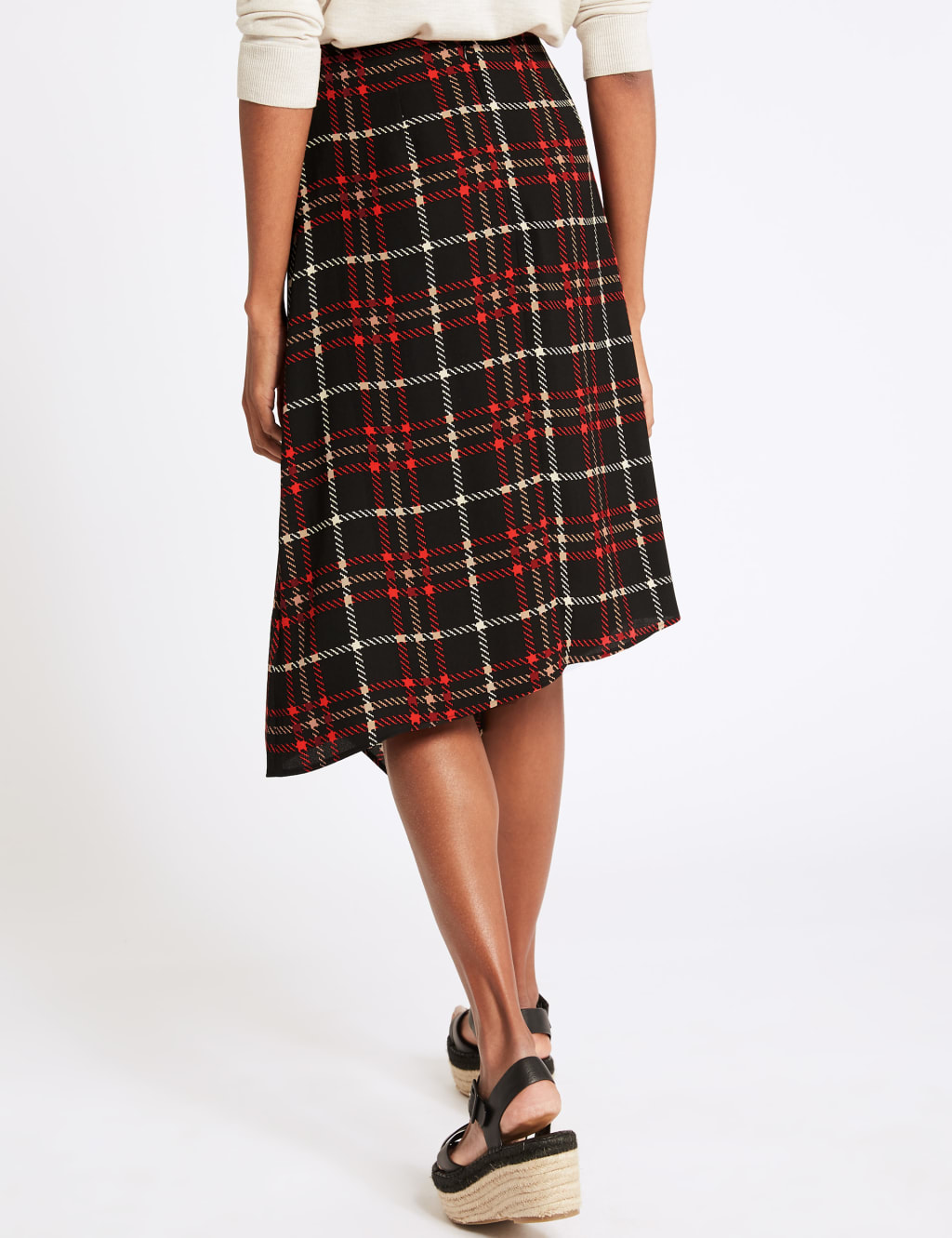 Checked Asymmetrical Midi Skirt 4 of 5